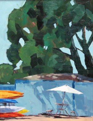 Kayaks and Umbrella